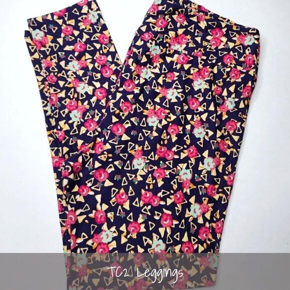 LuLaRoe TC2 Leggings Plus Size Floral NEW - Picture 1 of 1